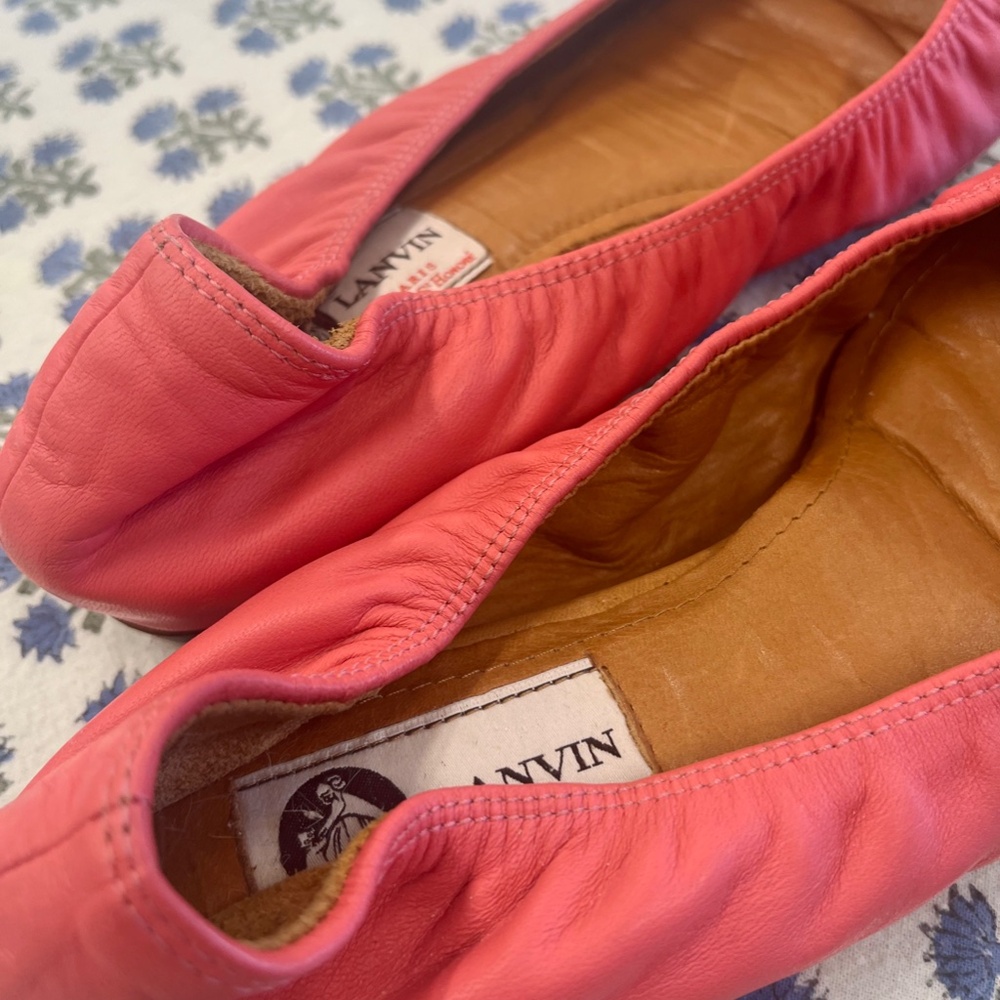 Lanvin Pink Leather Cap Toe Ballet Flats Size 40 (US Size 10) - Picture 9 of 12